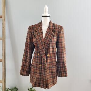 Fundamental Things Vintage Plaid Blazer Jacket 12